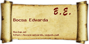 Bocsa Edvarda névjegykártya